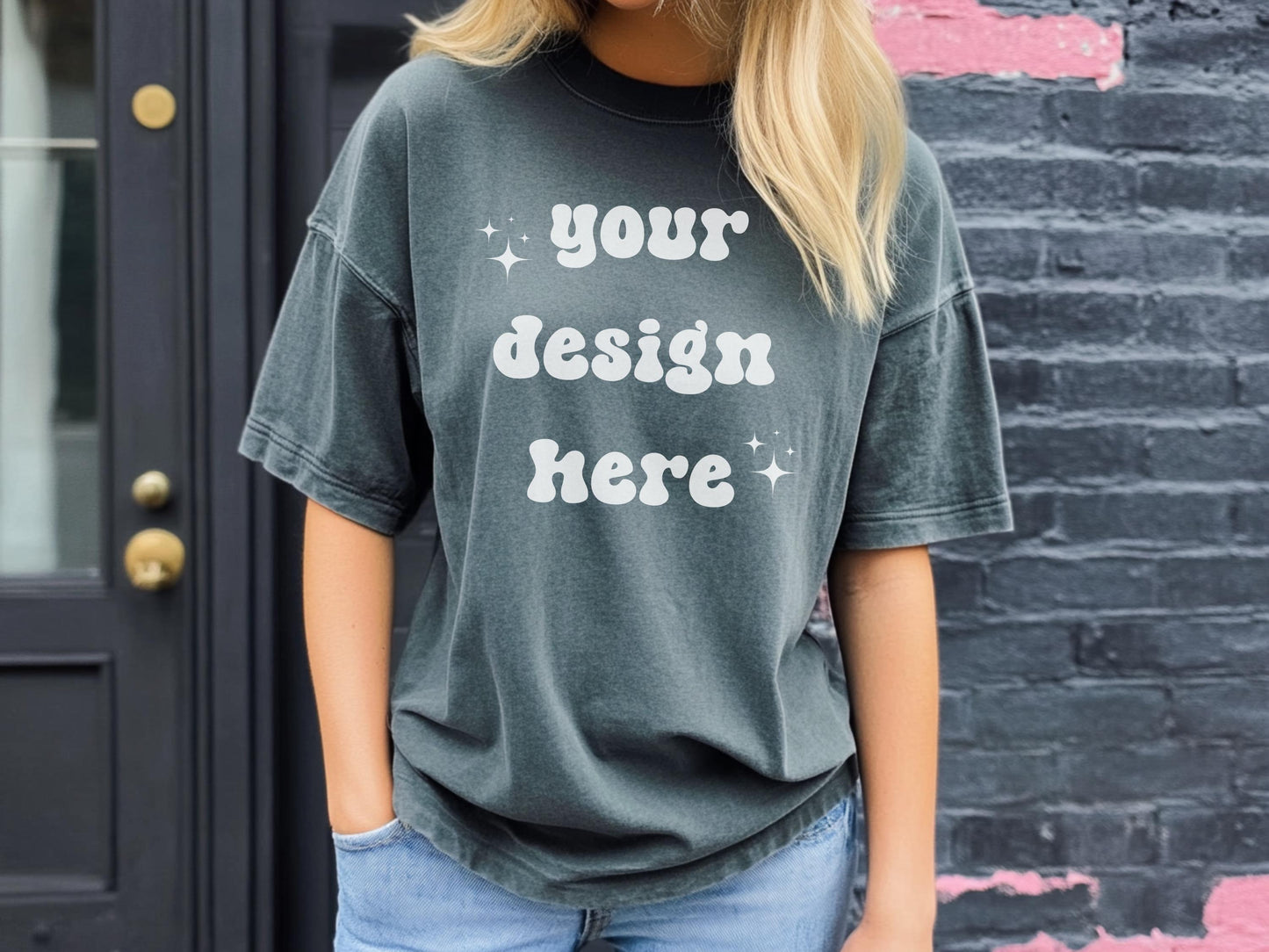 Pepper Comfort Colors 1717 T-Shirt Mockup | Over-Size Shirt Mockup | Digital Mockup | Female Model | POD Mockup | Shirt Mockup