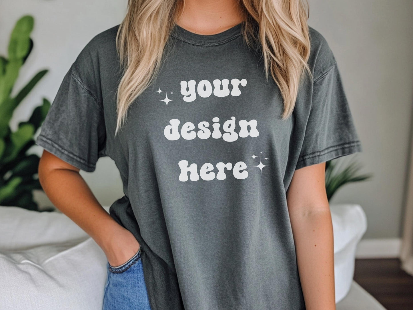 Pepper Comfort Colors 1717 T-Shirt Mockup | Over-Size Shirt Mockup | Digital Mockup | Female Model | POD Mockup | Shirt Mockup