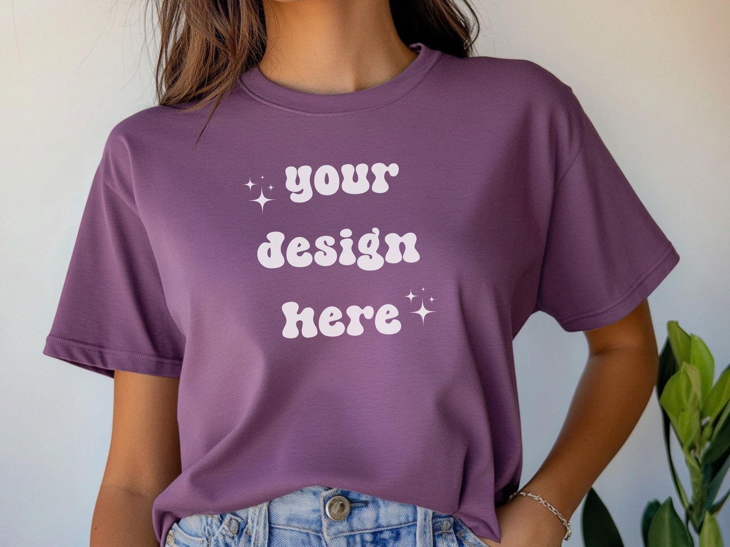 Berry Comfort Colors 1717 T-Shirt Mockup | Over-Size Shirt Mockup | Digital Mockup | Female Model | POD Mockup | Berry Shirt Mockup